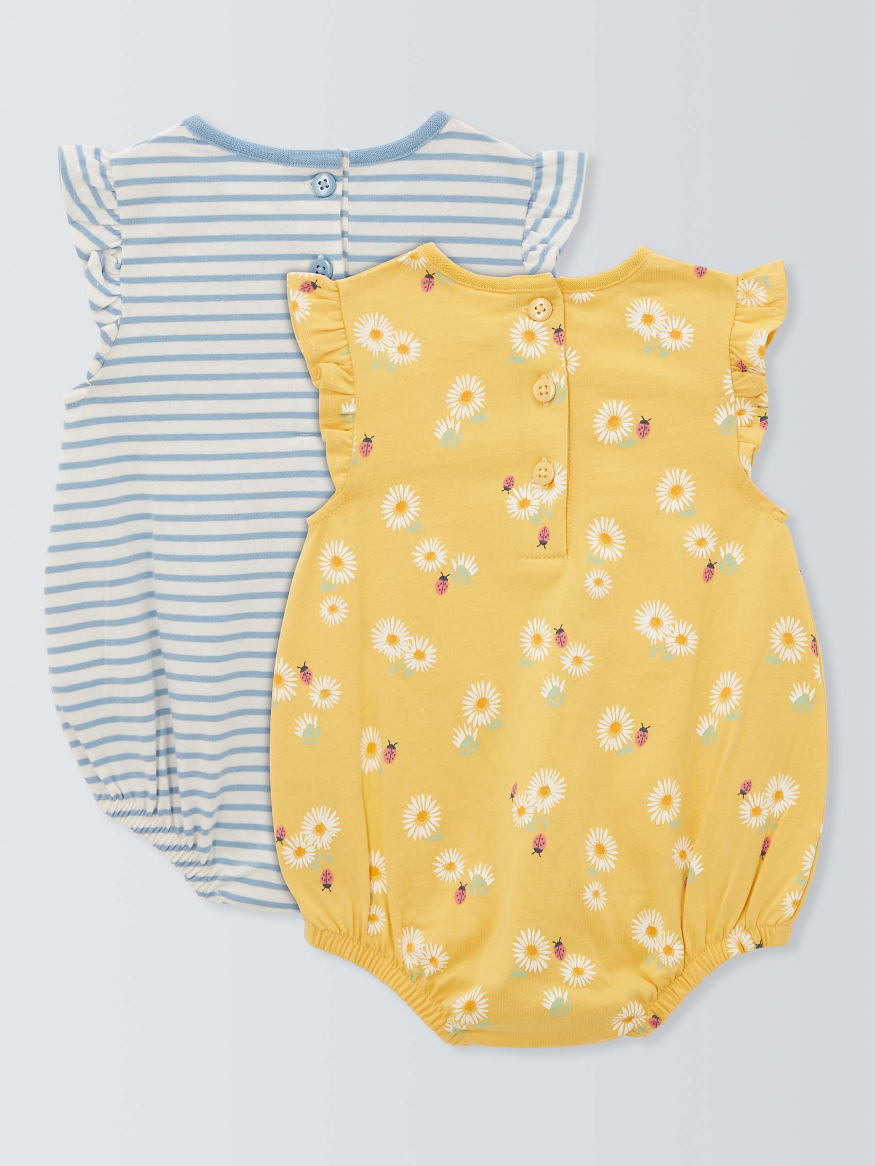Buy John Lewis Baby Floral Stripe Ruffle Bodysuits, Pack of 2, Multi Online at johnlewis.com