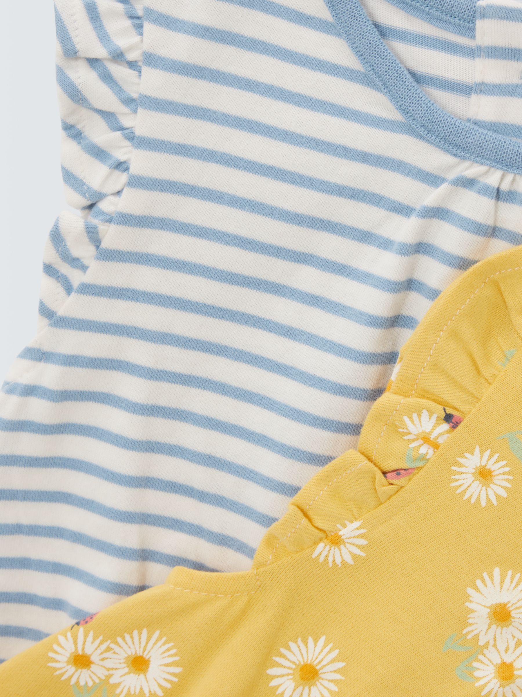 Buy John Lewis Baby Floral Stripe Ruffle Bodysuits, Pack of 2, Multi Online at johnlewis.com