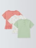 John Lewis Baby Floral Mix Top, Pack of 3, Multi