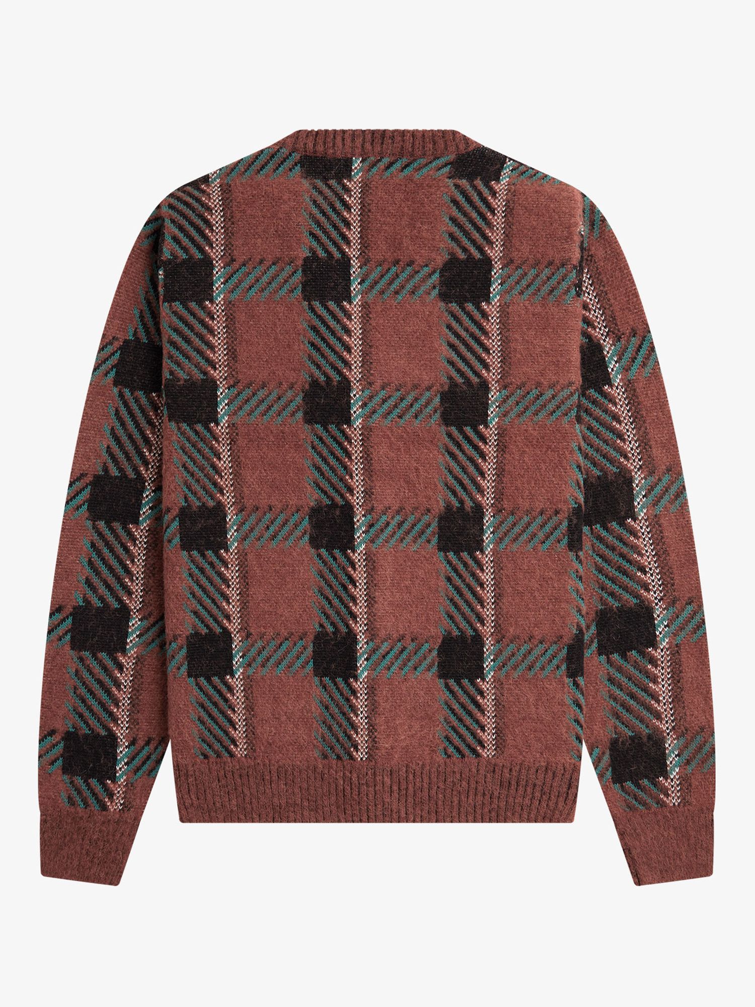 Buy Fred Perry Tartan Relaxed Fit Cardigan, Brown/Multi Online at johnlewis.com