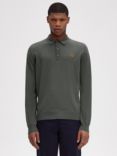 Fred Perry Long Sleeve Wool Blend Polo Shirt, Field Green