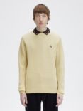 Fred Perry Textured Lambswool Rib Knit Jumper, Oatmeal