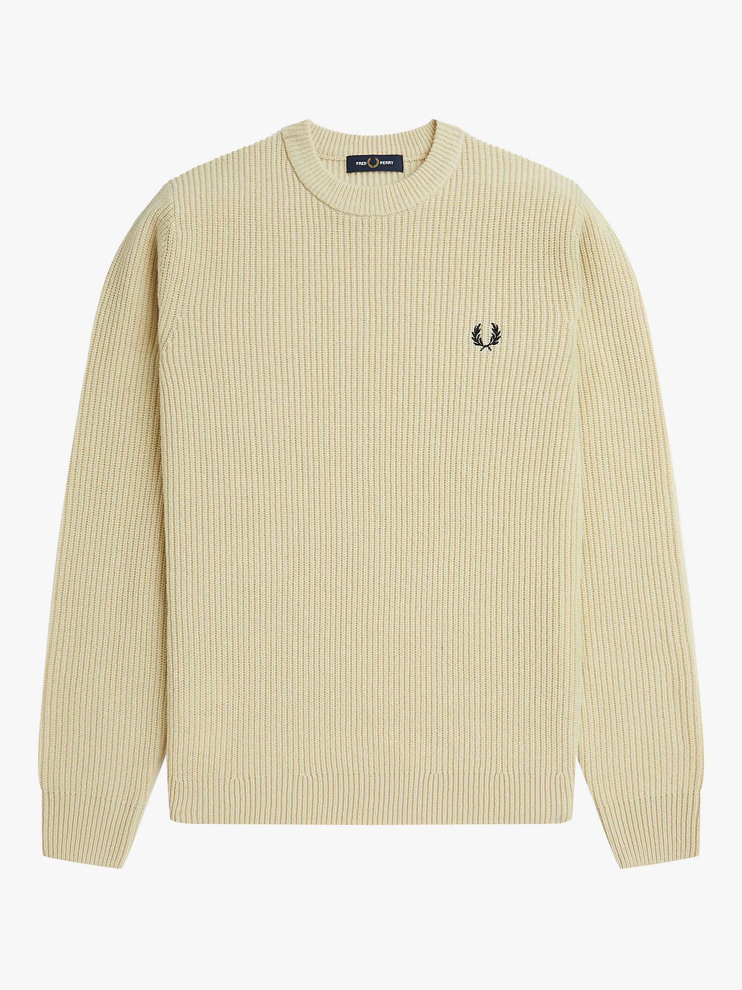 Buy Fred Perry Textured Lambswool Rib Knit Jumper, Oatmeal Online at johnlewis.com