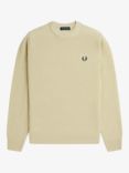 Fred Perry Textured Lambswool Rib Knit Jumper, Oatmeal, Oatmeal
