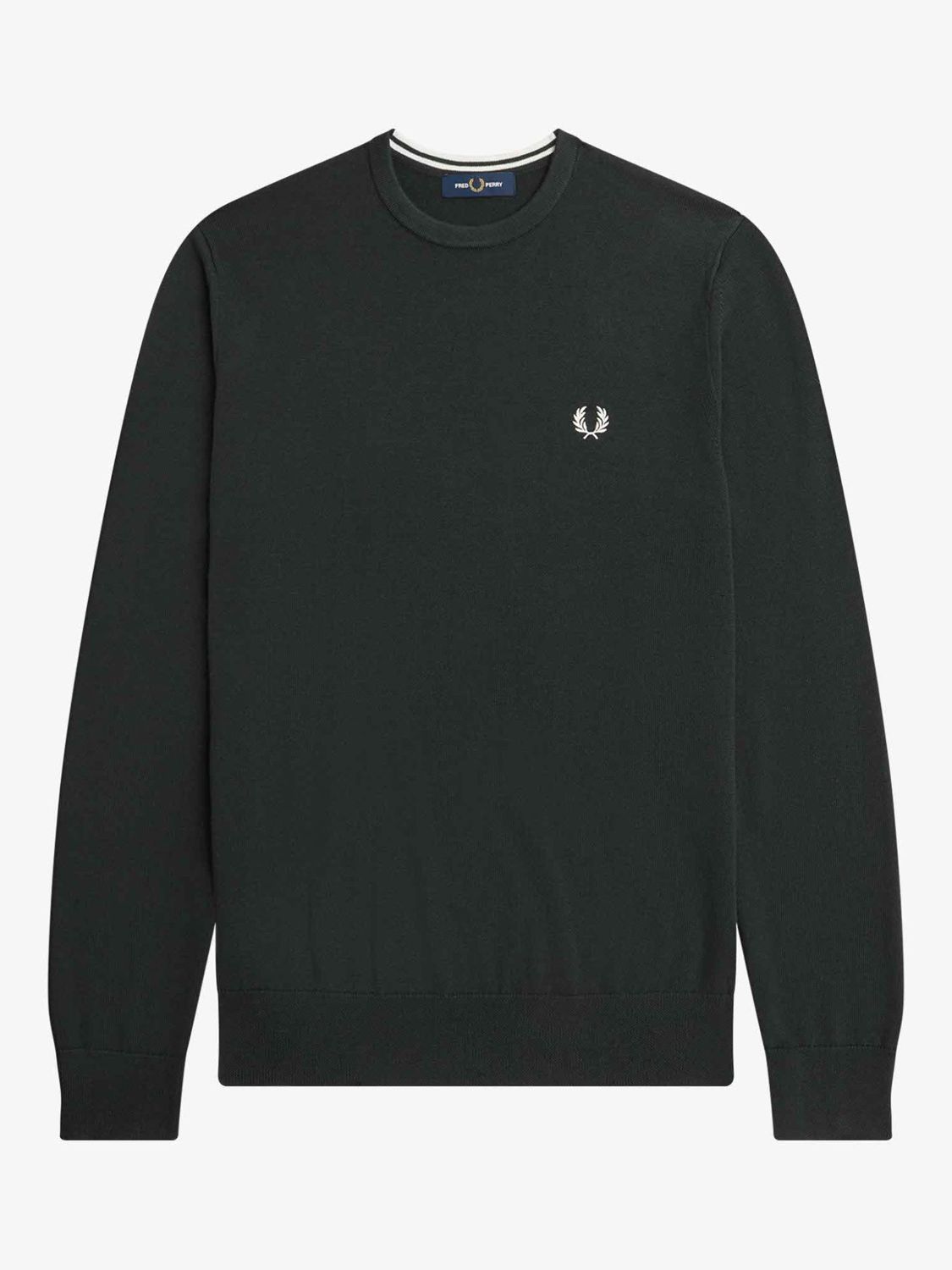 Fred Perry Crew Neck Jumper, Green at John Lewis & Partners