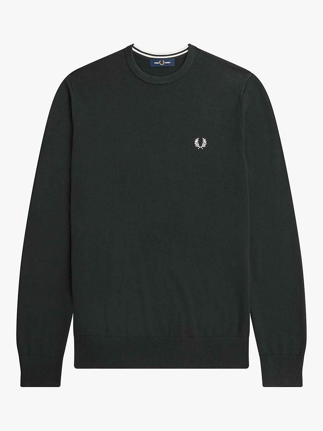 Buy Fred Perry Crew Neck Jumper, Green Online at johnlewis.com