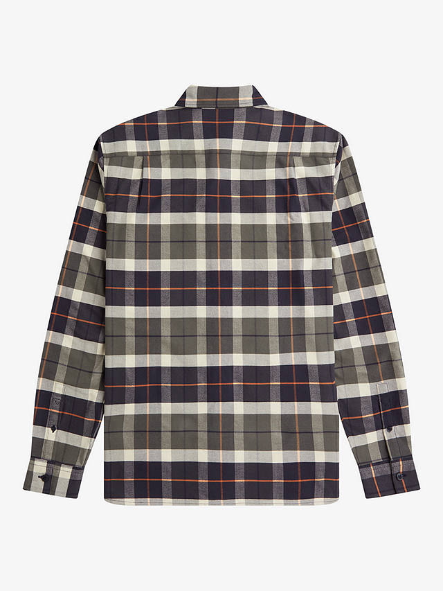 Fred Perry Brush Tartan Check Oxford Shirt, Green/Multi