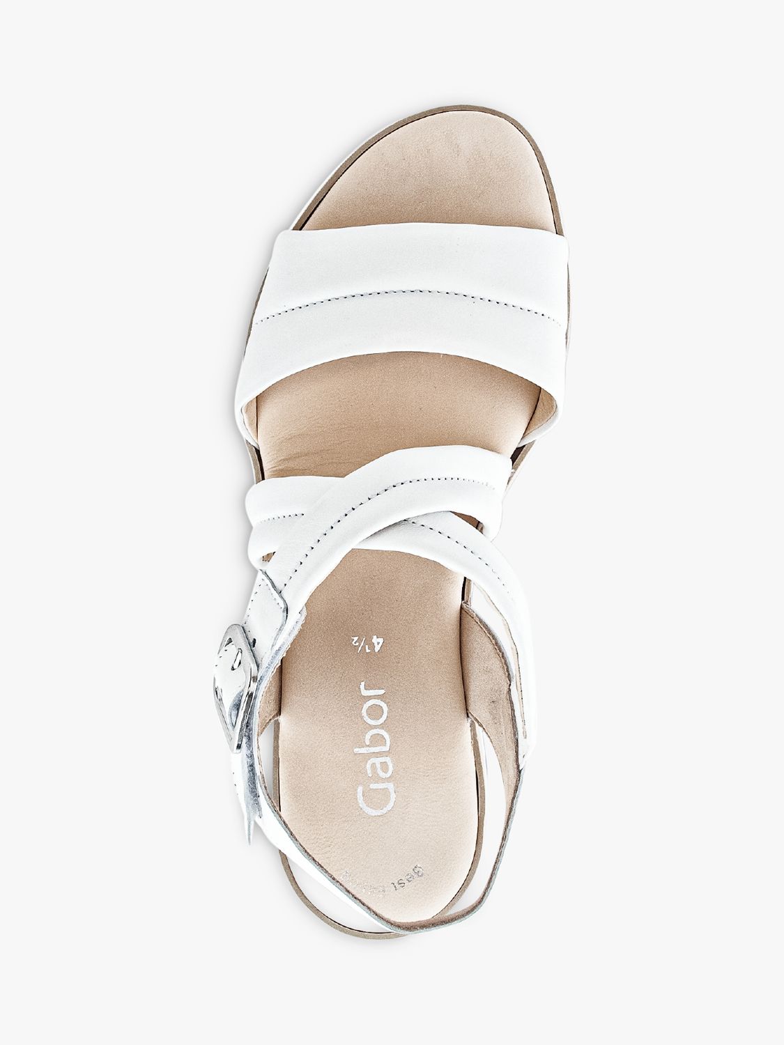 Buy Gabor Location Leather Open Toe Sandals, White Online at johnlewis.com
