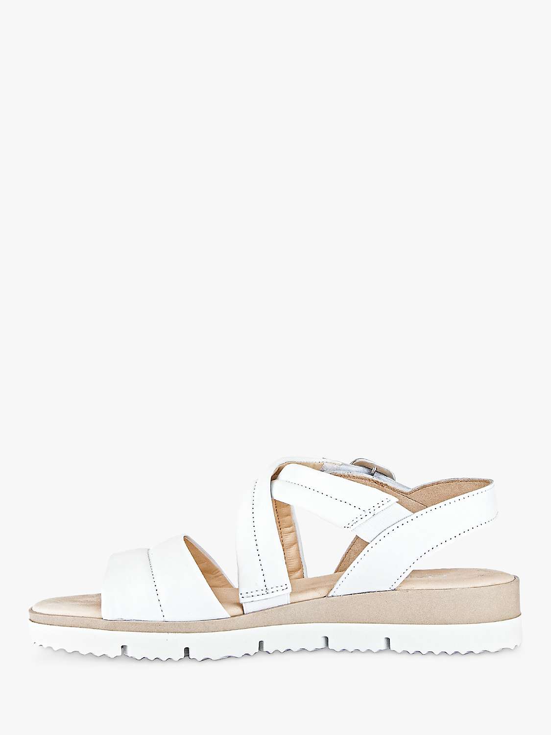Buy Gabor Location Leather Open Toe Sandals, White Online at johnlewis.com