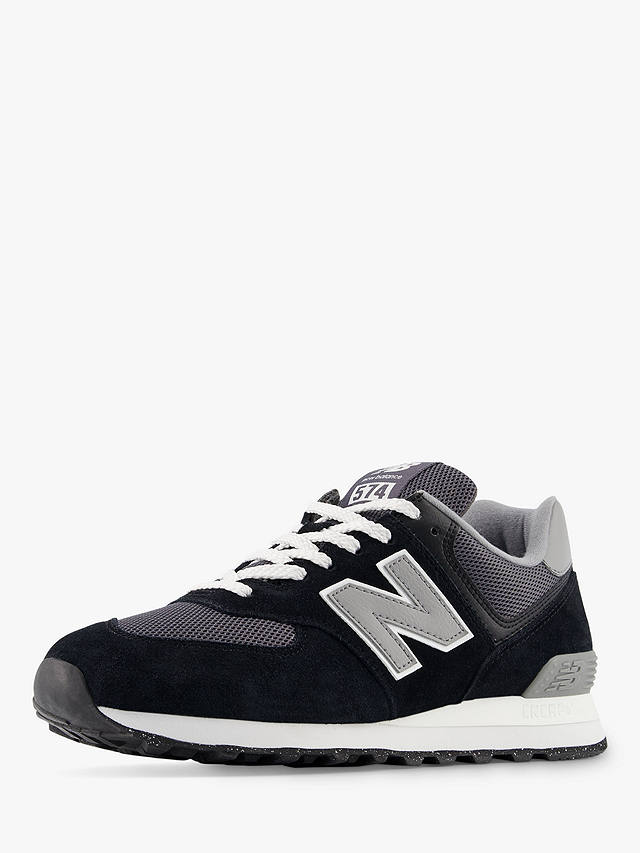 New Balance 574 Suede Trainers, Black Grey