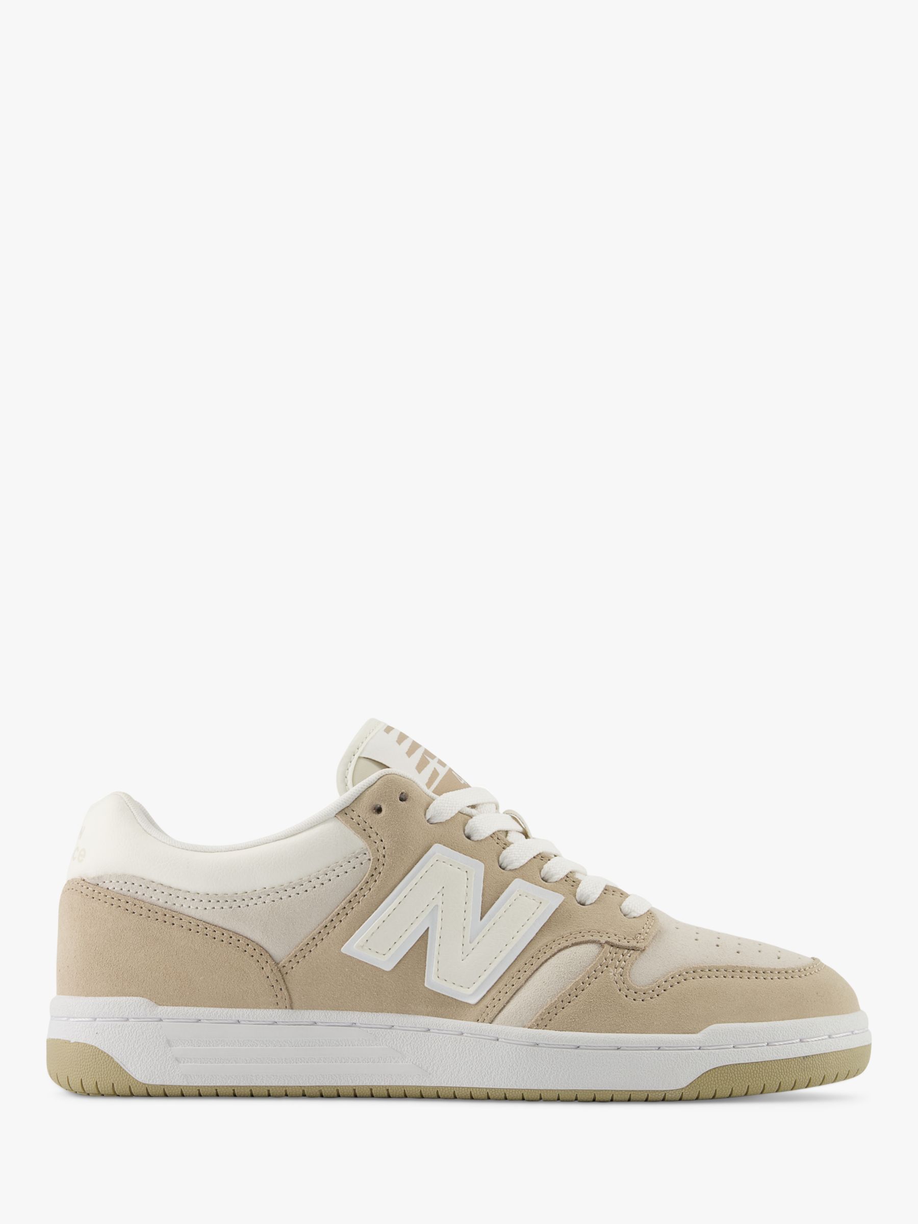 New Balance 480 Lace Up Trainers, Beige/White, 7