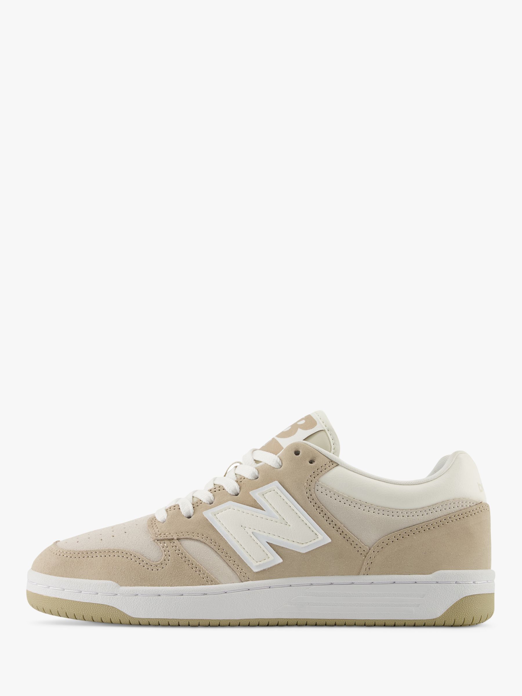 New Balance 480 Lace Up Trainers, Beige/White, 7