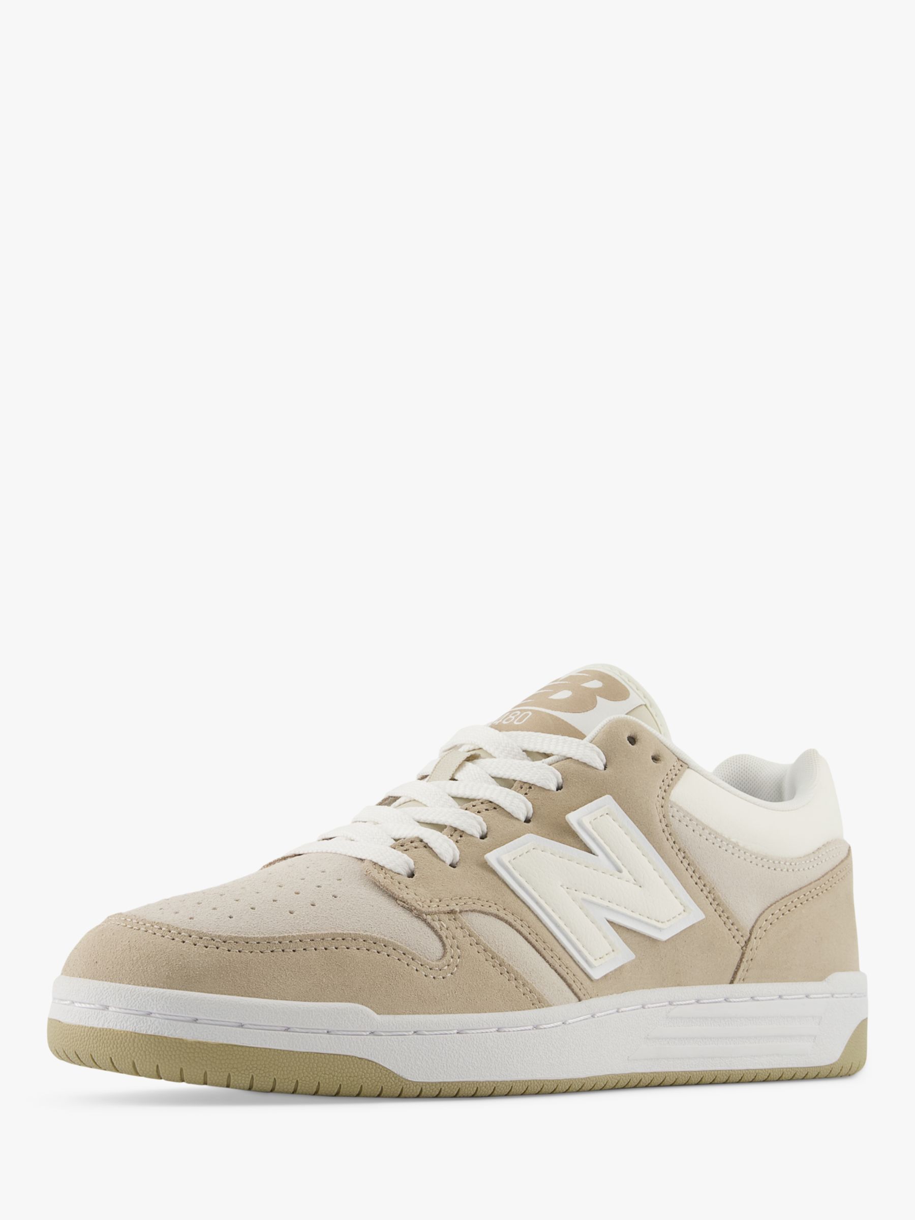 New Balance 480 Lace Up Trainers, Beige/White, 7
