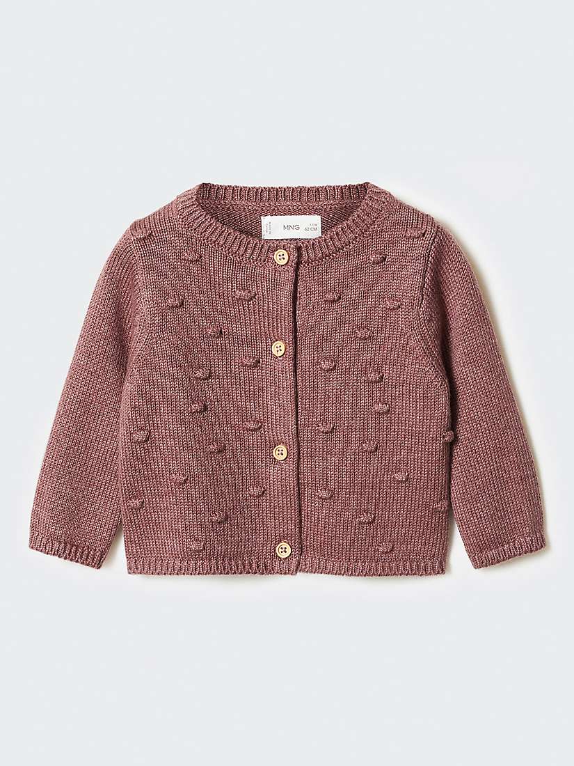 Buy Mango Baby Lola Embroidered Knit Cardigan, Pink Online at johnlewis.com