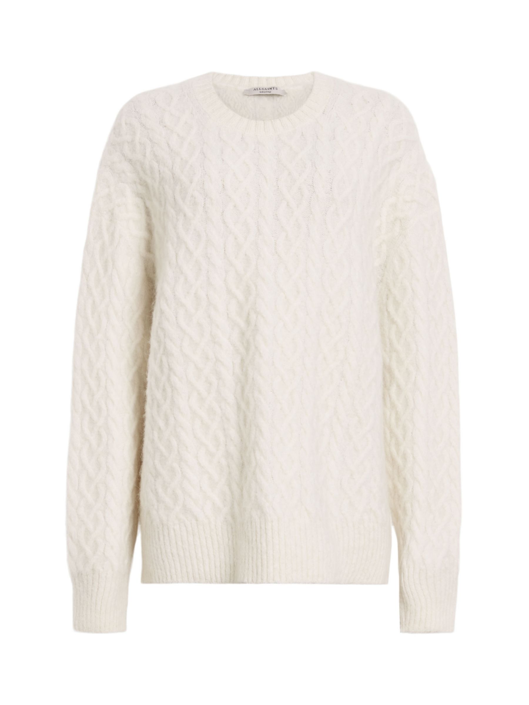 AllSaints Women's Melodie 100% Wool Ribbed Sweater Chalk White