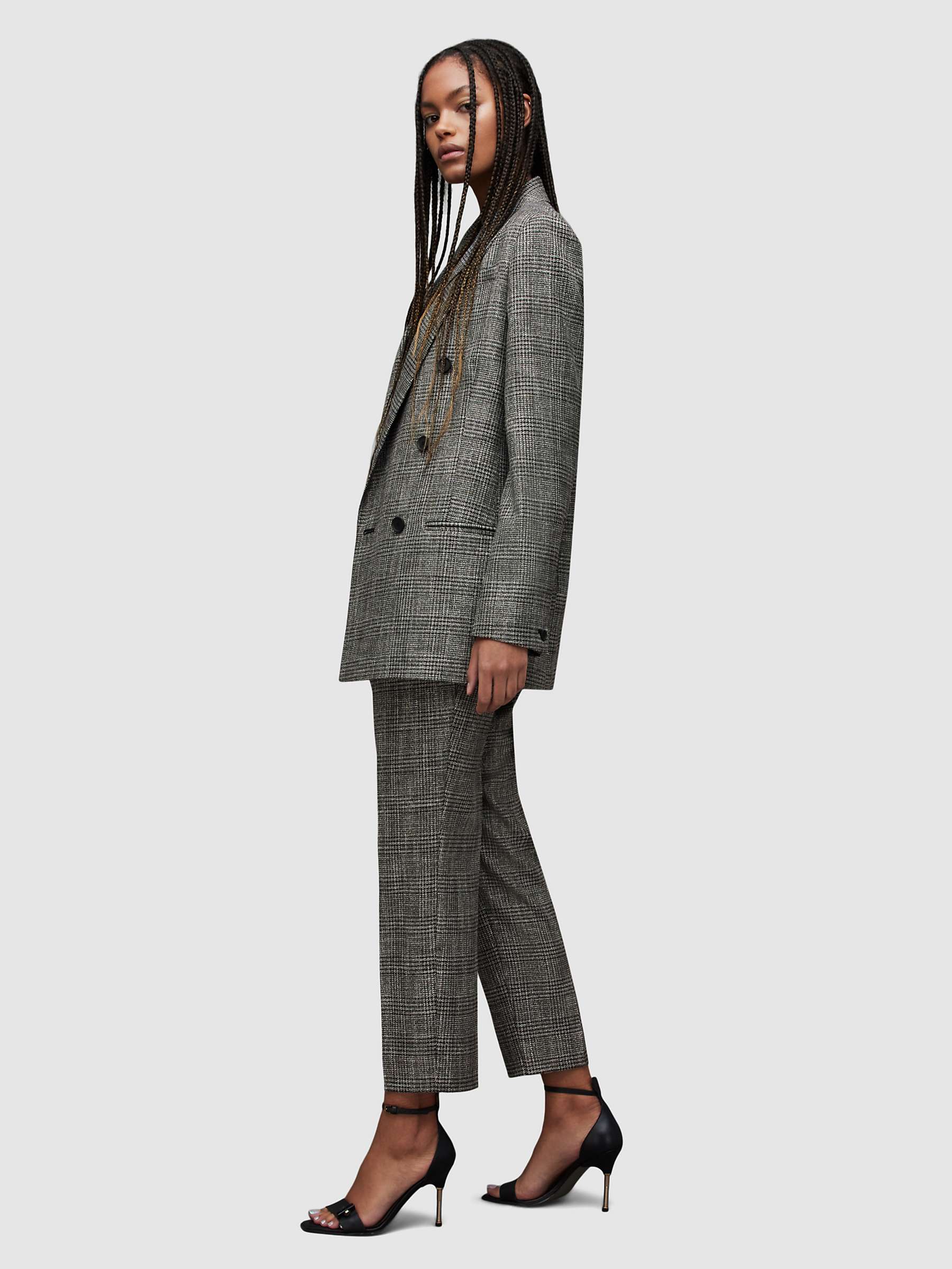 Buy AllSaints Astrid Sparkle Check Trousers, Grey Online at johnlewis.com