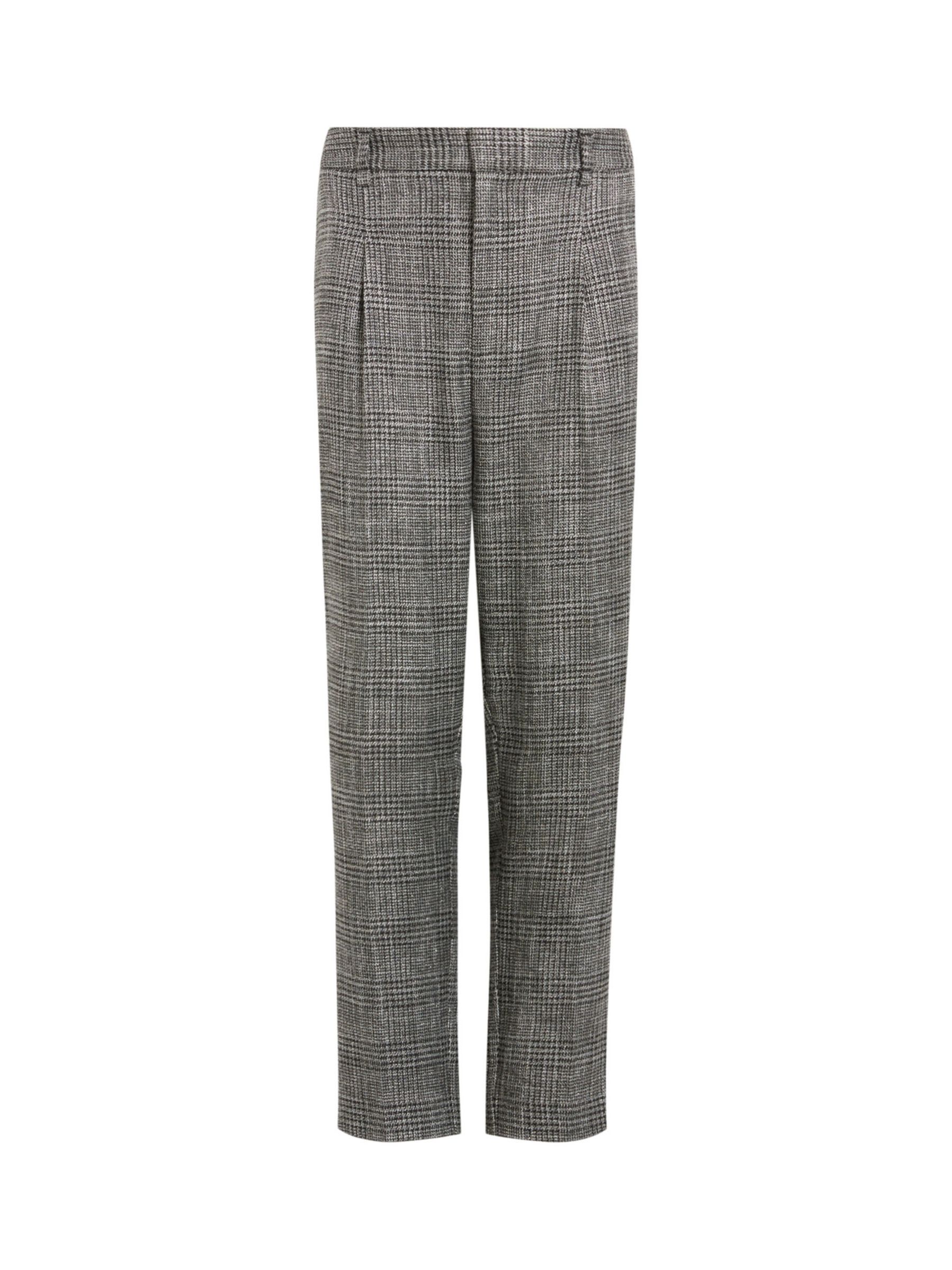 AllSaints Astrid Sparkle Check Trousers, Grey at John Lewis & Partners
