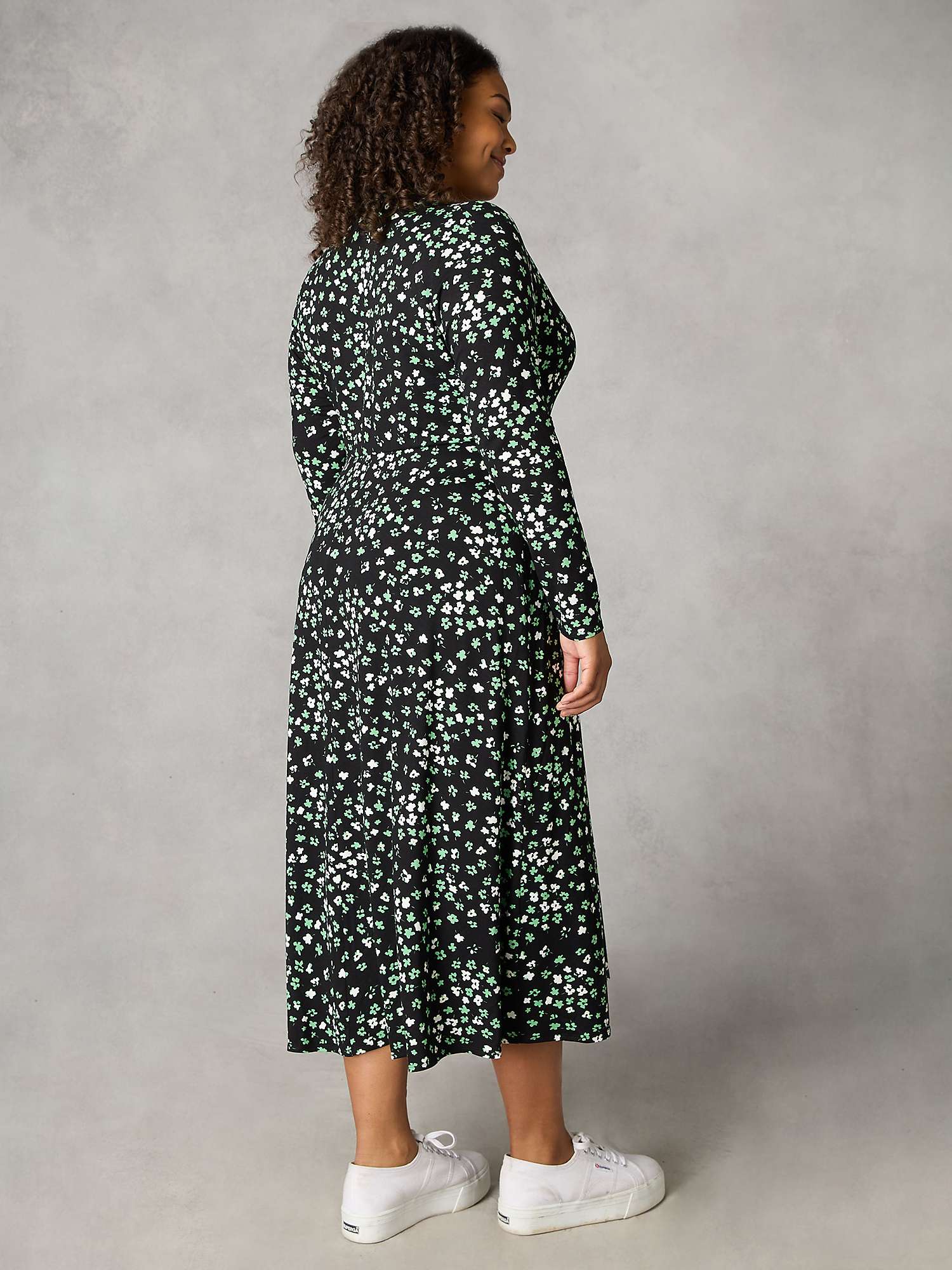 Buy Live Unlimited Ditsy Print Midi Dress, Green/Multi Online at johnlewis.com