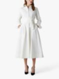 Jasper Conran London Full Skirt Midi Shirt Dress, White Winter