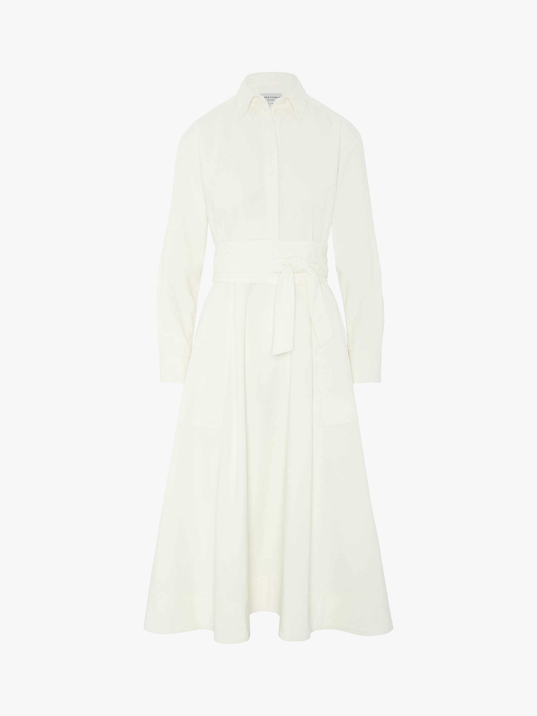 Buy Jasper Conran London Full Skirt Midi Shirt Dress, White Winter Online at johnlewis.com