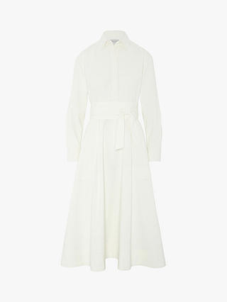 Jasper Conran London Full Skirt Midi Shirt Dress, White Winter