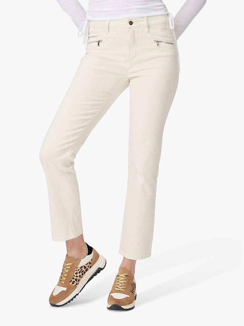 Buy PAIGE Cin High Rise Zip Pocket Straight Jeans, Sandy Ecru Online at johnlewis.com