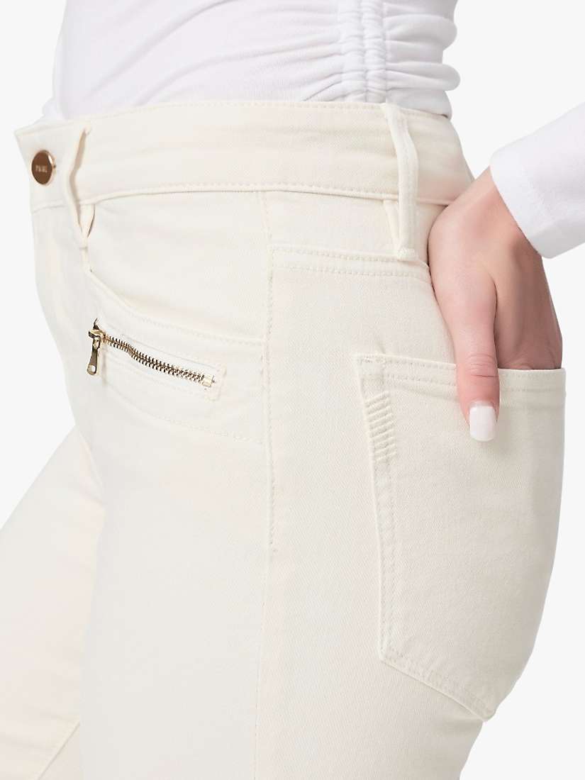 Buy PAIGE Cin High Rise Zip Pocket Straight Jeans, Sandy Ecru Online at johnlewis.com