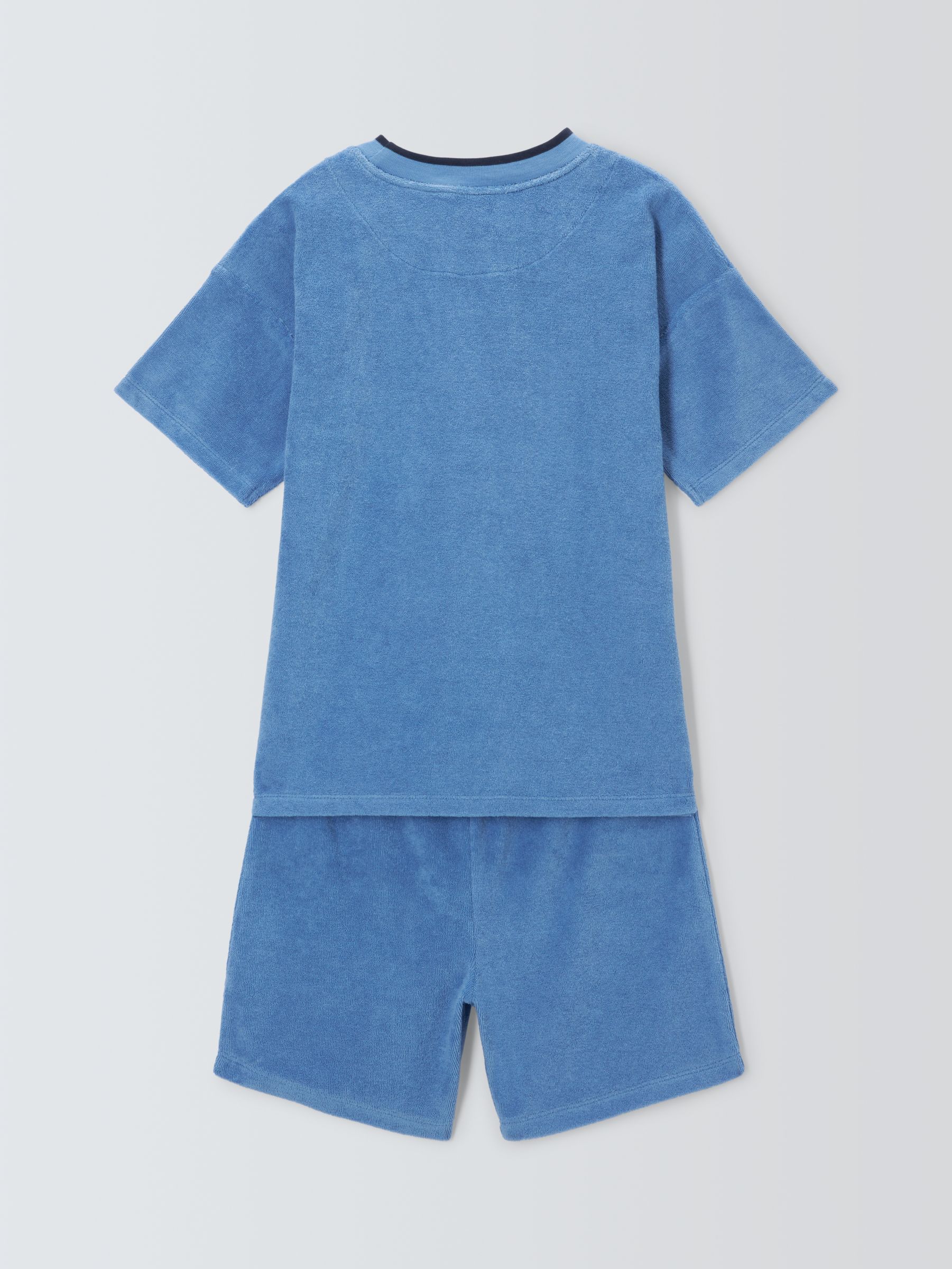 John Lewis Kids' Towelling Lounge Shortie Pyjamas, Blue, 12 years