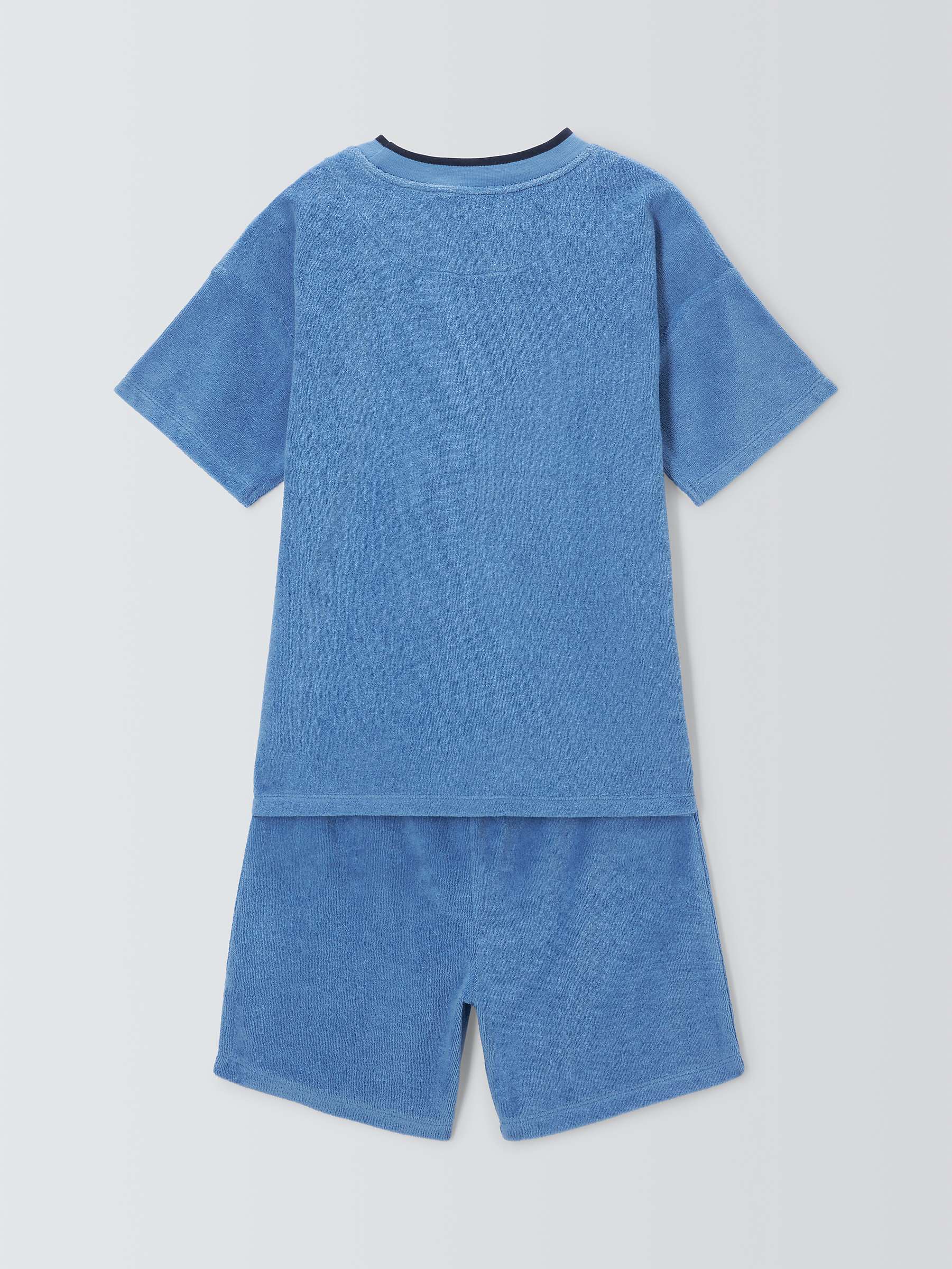 Buy John Lewis Kids' Towelling Lounge Shortie Pyjamas, Blue Online at johnlewis.com