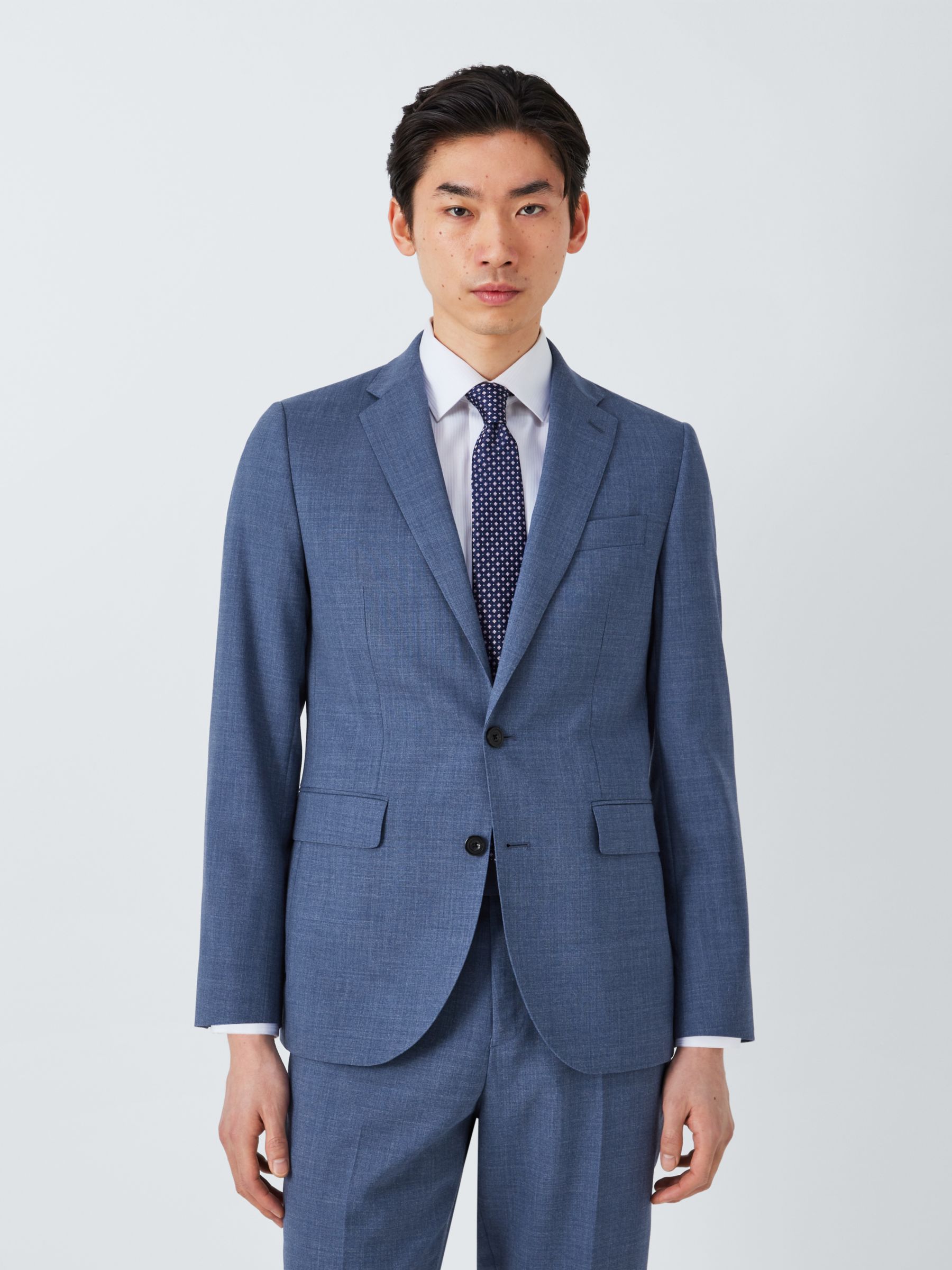 John Lewis Warwick Regular Fit Wool Suit Jacket, Mid Blue, 46R