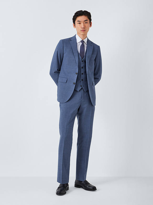 John Lewis Warwick Regular Fit Wool Suit Jacket, Mid Blue