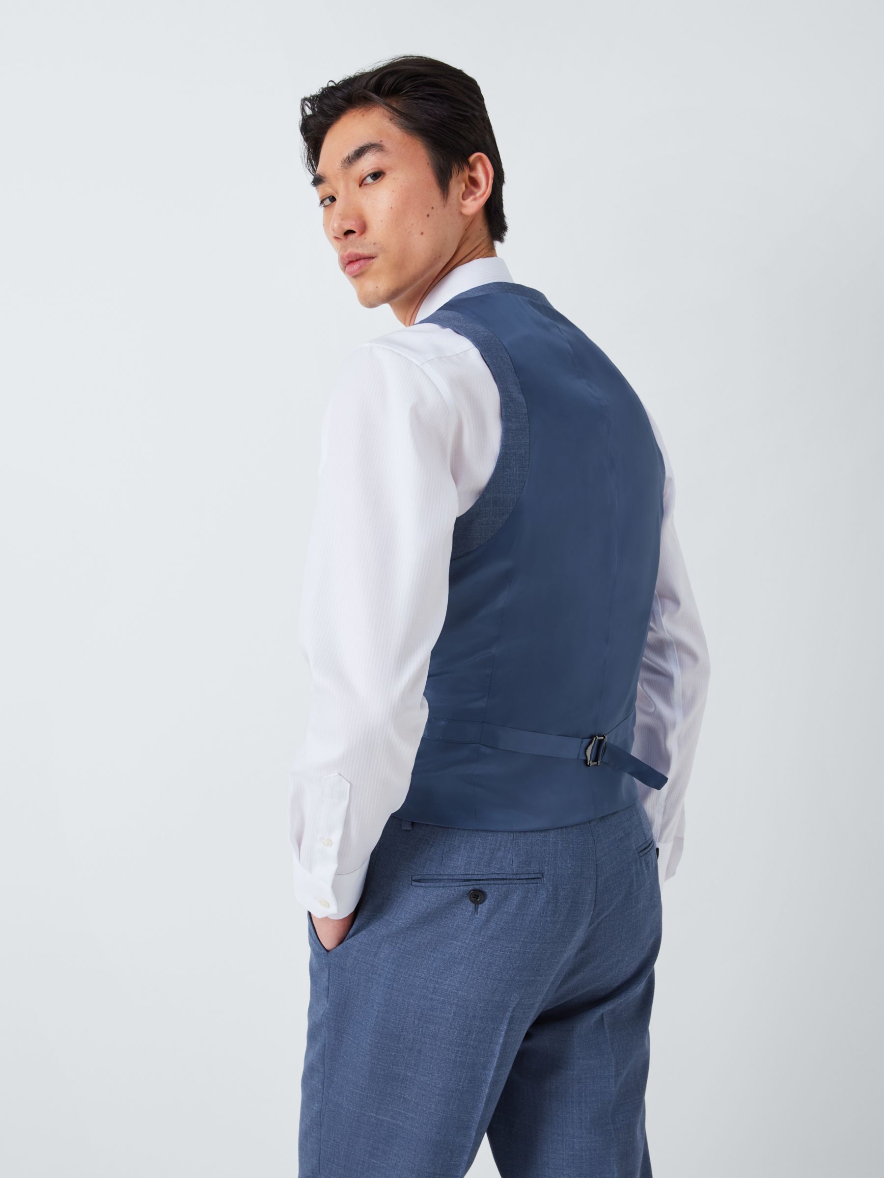 Buy John Lewis Warwick Wool Melange Regular Fit Waistcoat, Mid Blue Online at johnlewis.com