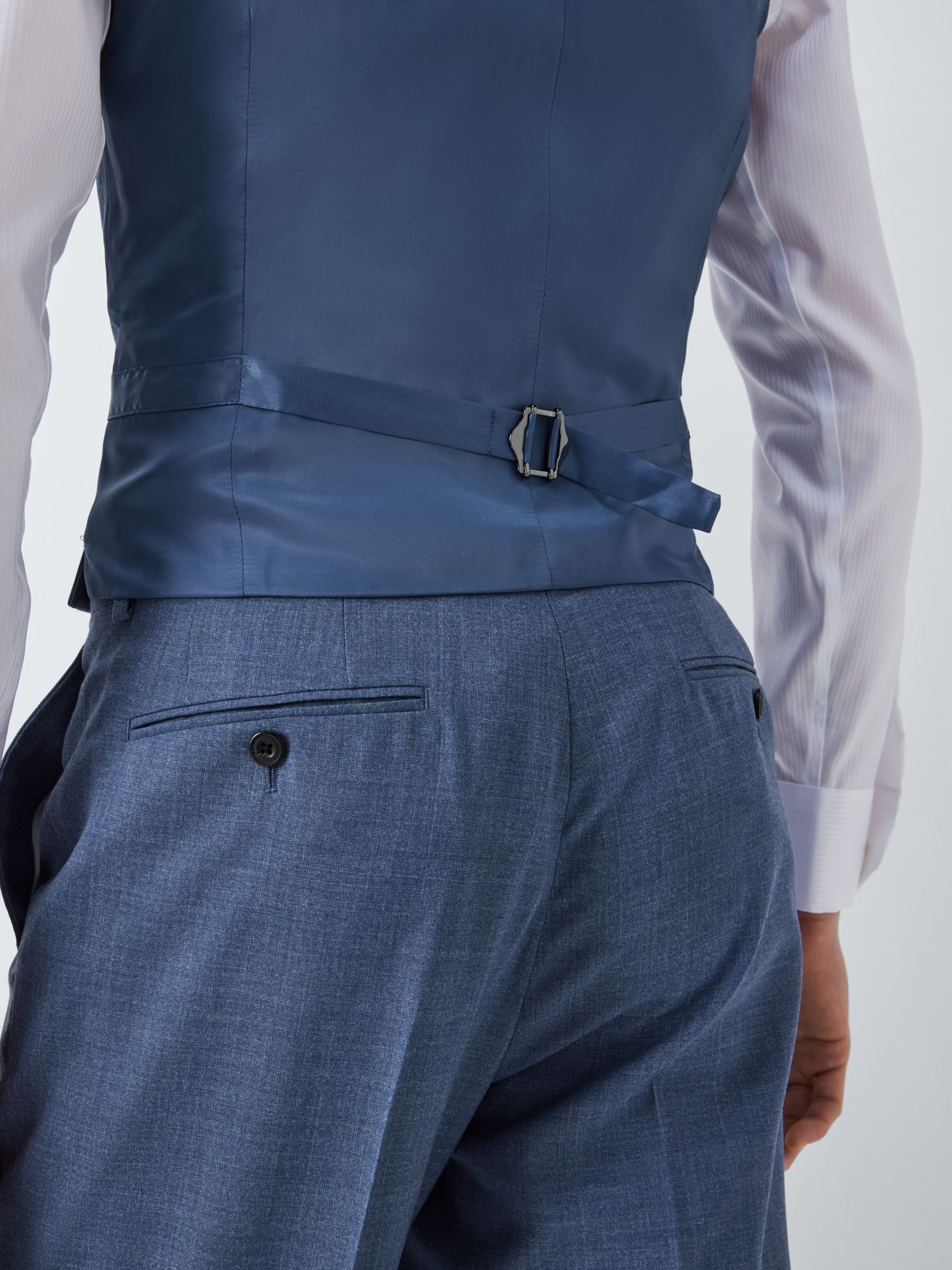 John Lewis Warwick Wool Melange Regular Fit Waistcoat, Mid Blue, 46R