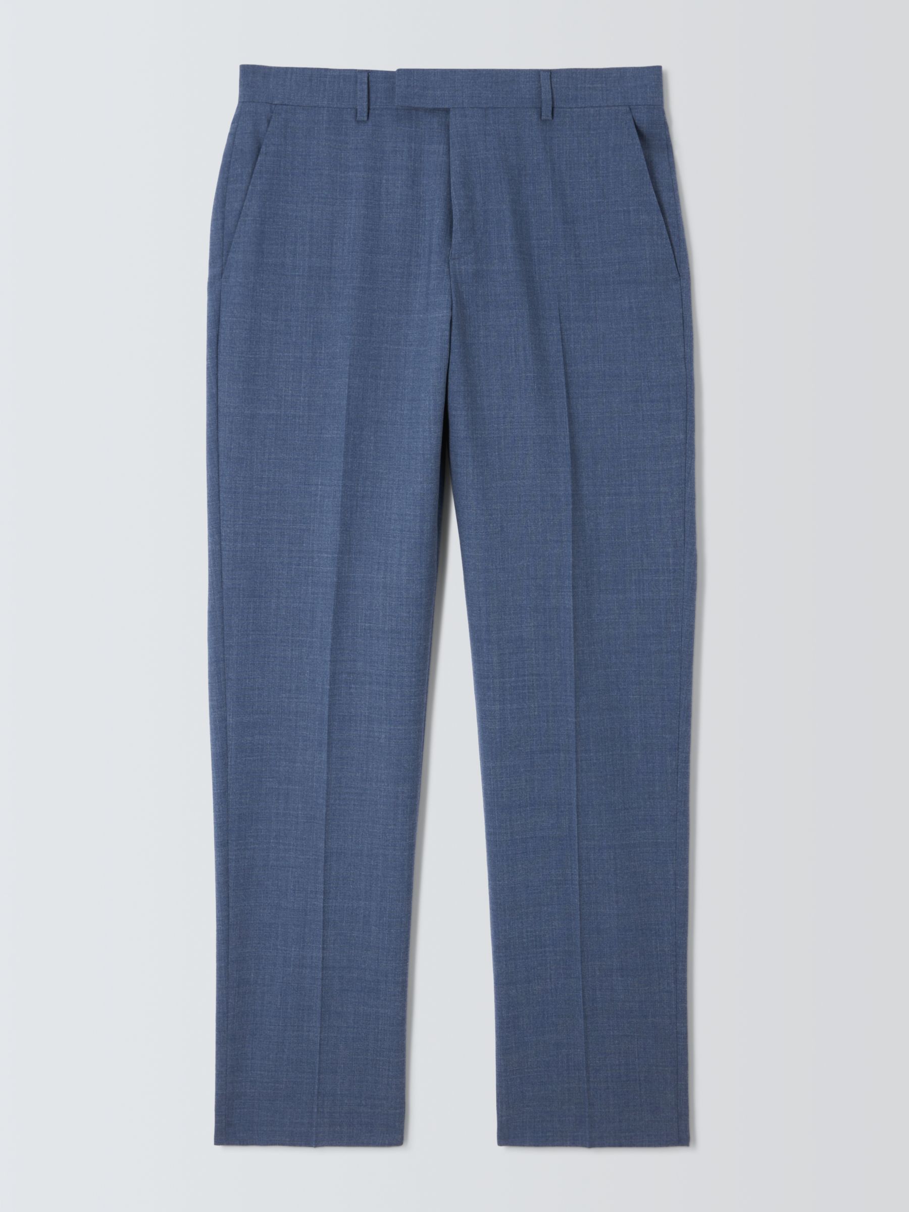 Buy John Lewis Warwick Wool Melange Regular Fit Trousers, Mid Blue Online at johnlewis.com