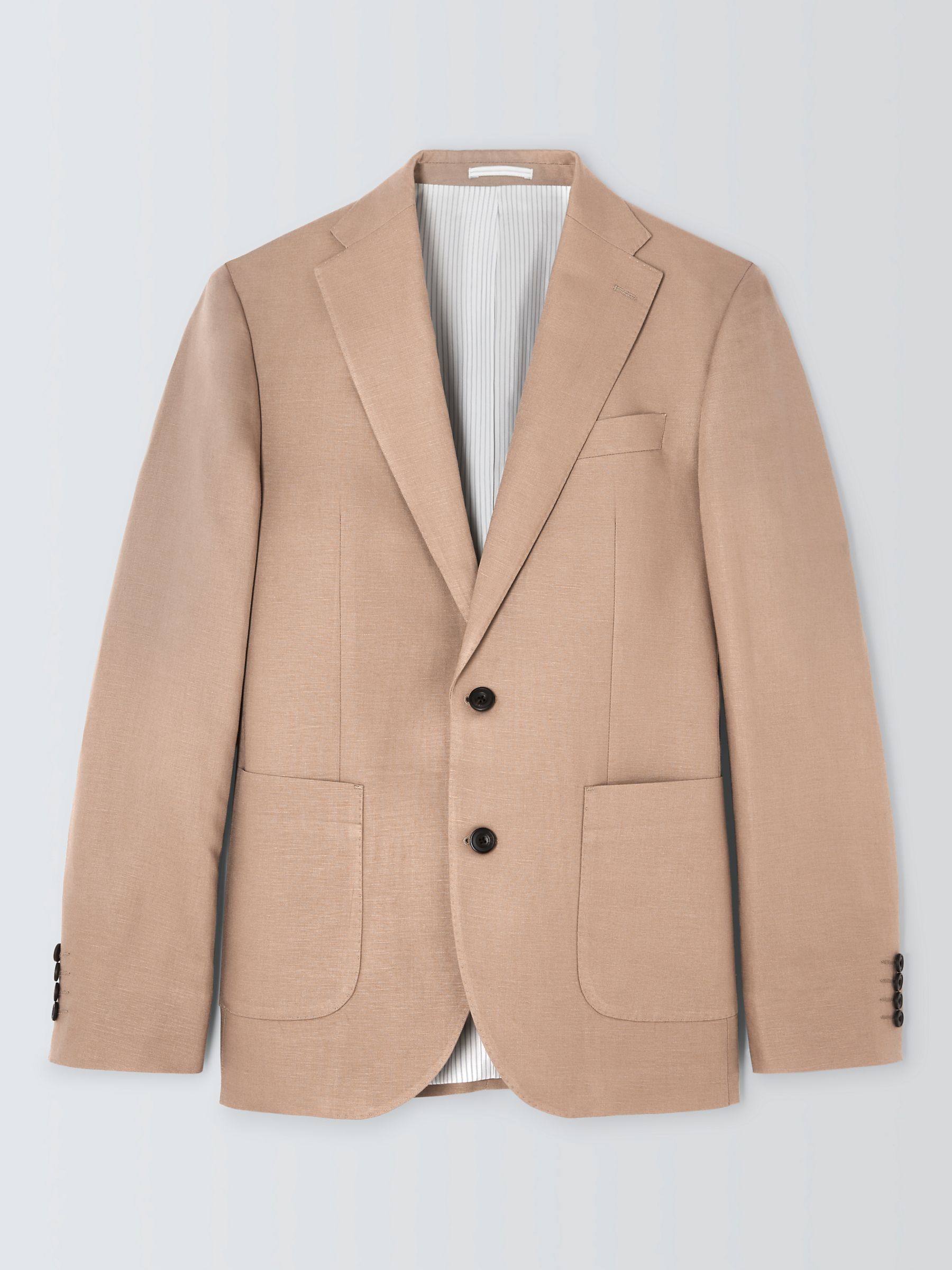 John Lewis Ashwell Linen Blend Regular Fit Suit Jacket, Sand, 42L