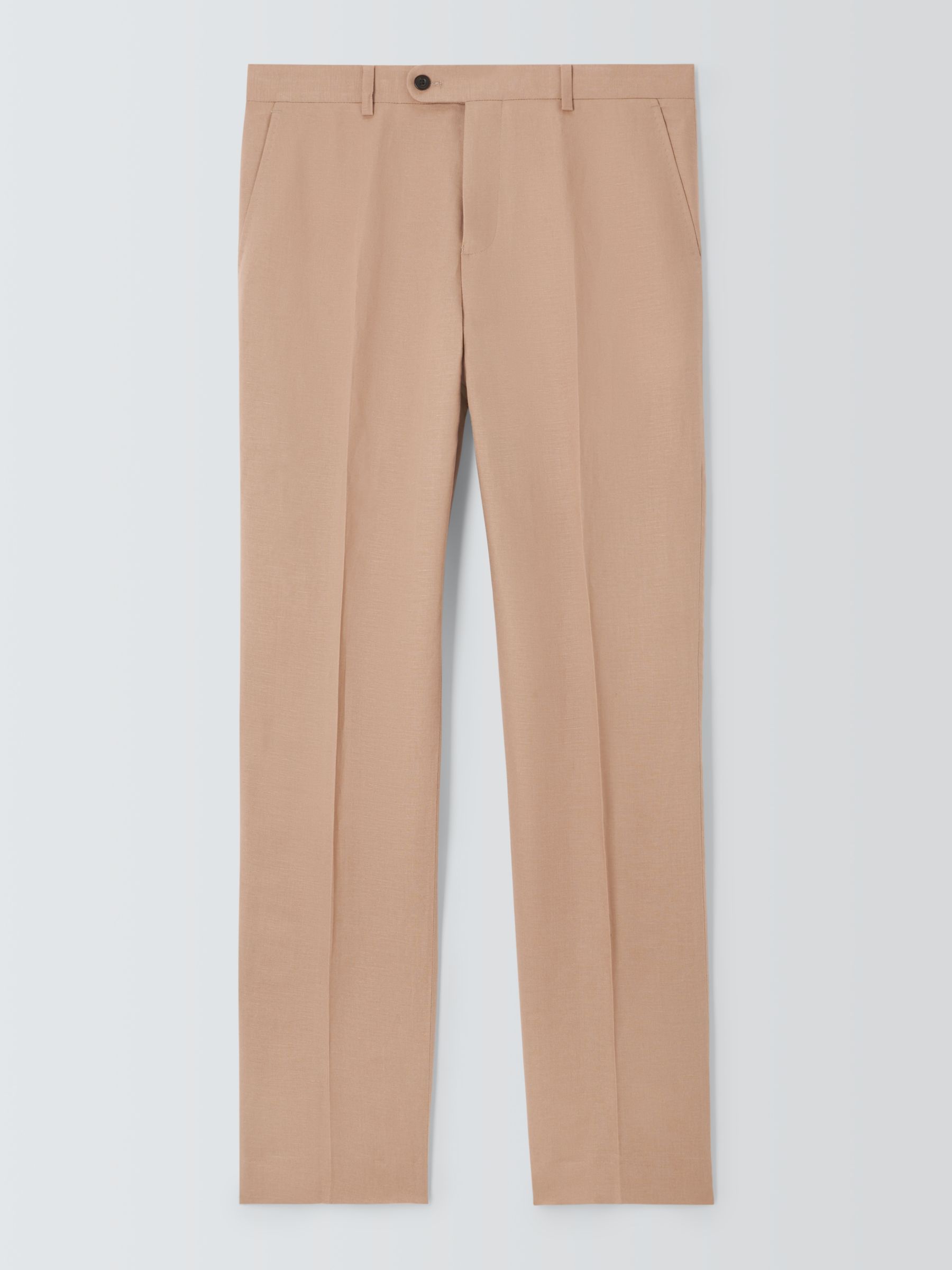 John Lewis Ashwell Linen Blend Regular Fit Suit Trousers, Sand, 38R