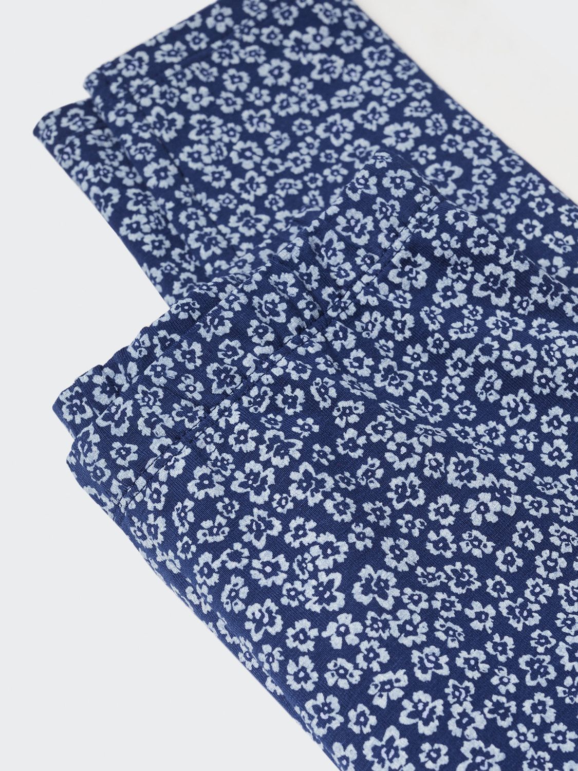 Mango Kids' Eliop Floral Print Leggings, Navy at John Lewis & Partners