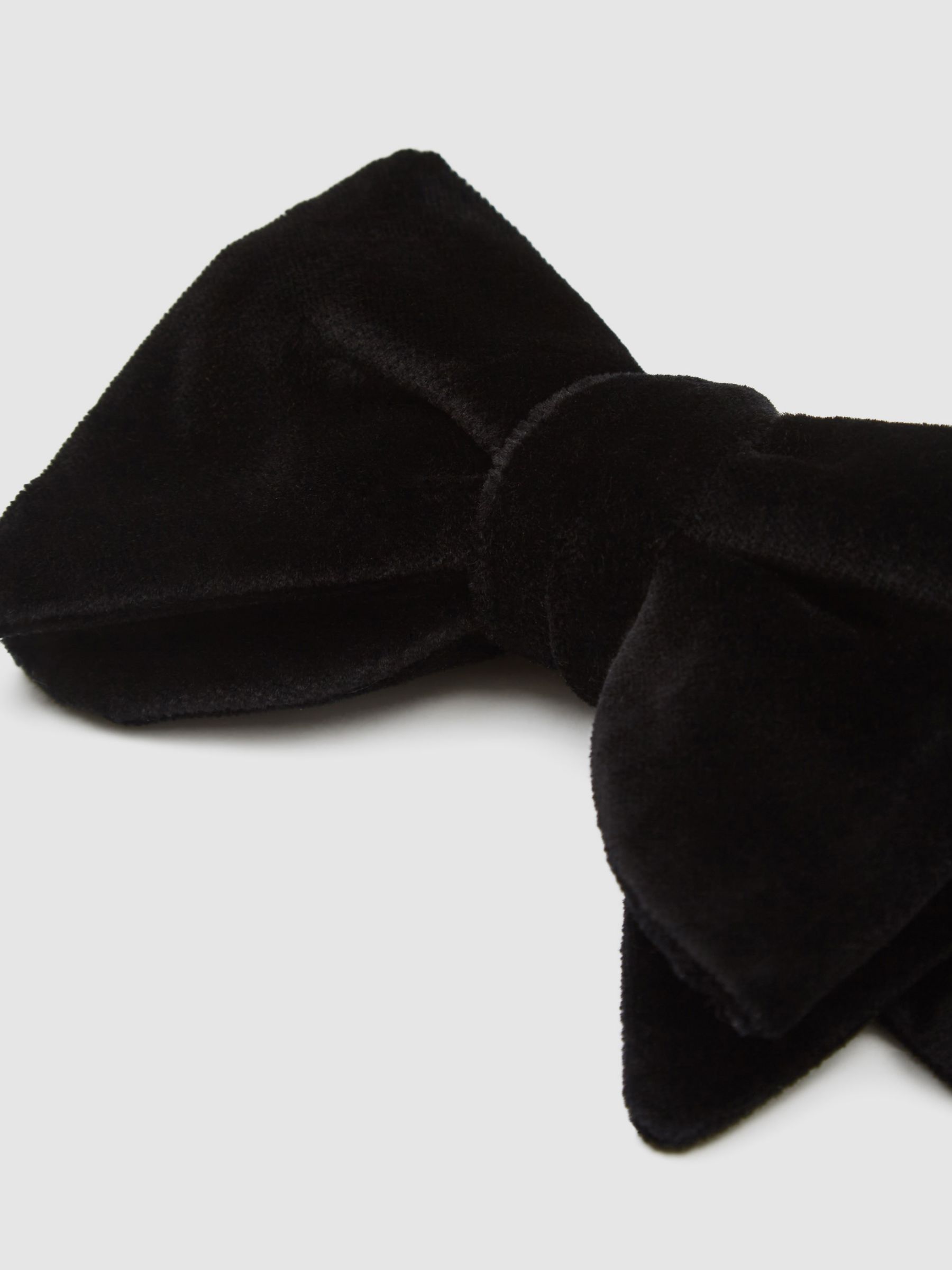 Reiss Hike Velvet Bow Tie, Black at John Lewis & Partners