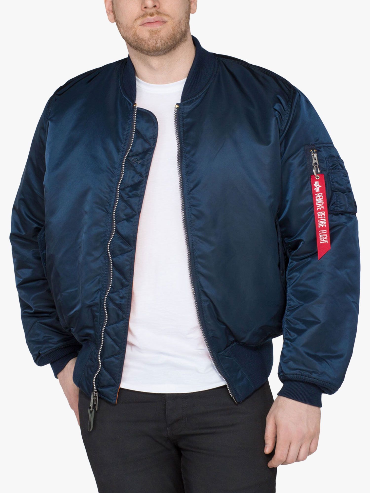 Alpha Industries MA1 Bomber Jacket, Rep Blue at John Lewis & Partners