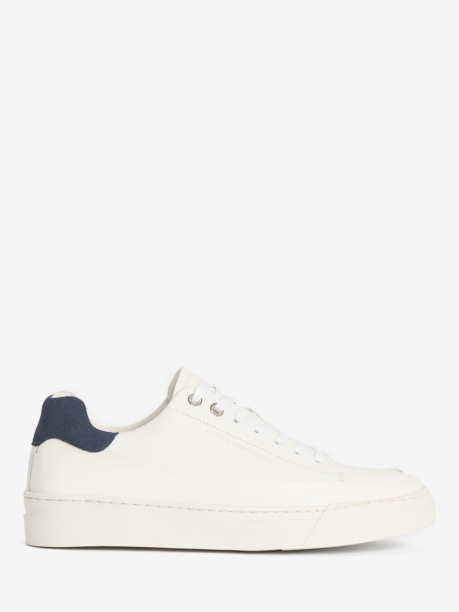 Barbour International Cram Cupsole Trainers, White at John Lewis & Partners