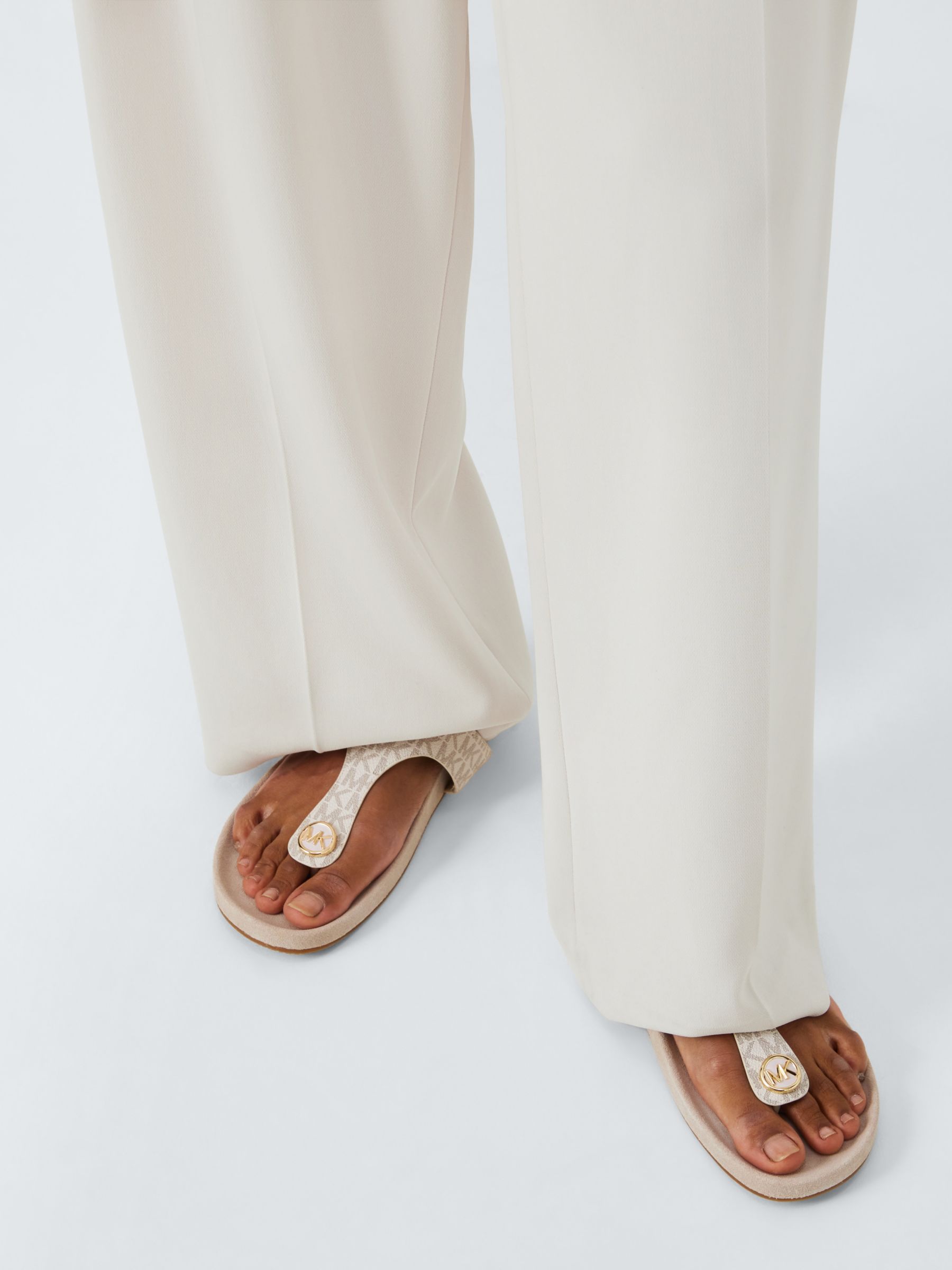 MICHAEL Michael Kors Lucina Footbed Sandals, Vanilla, 6