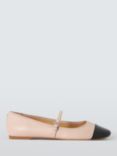 MICHAEL Michael Kors Mae Colour Block Leather Ballet Pumps, Soft Pink