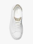 MICHAEL Michael Kors Grove Leather Lace Trainers, White/Pale Gold