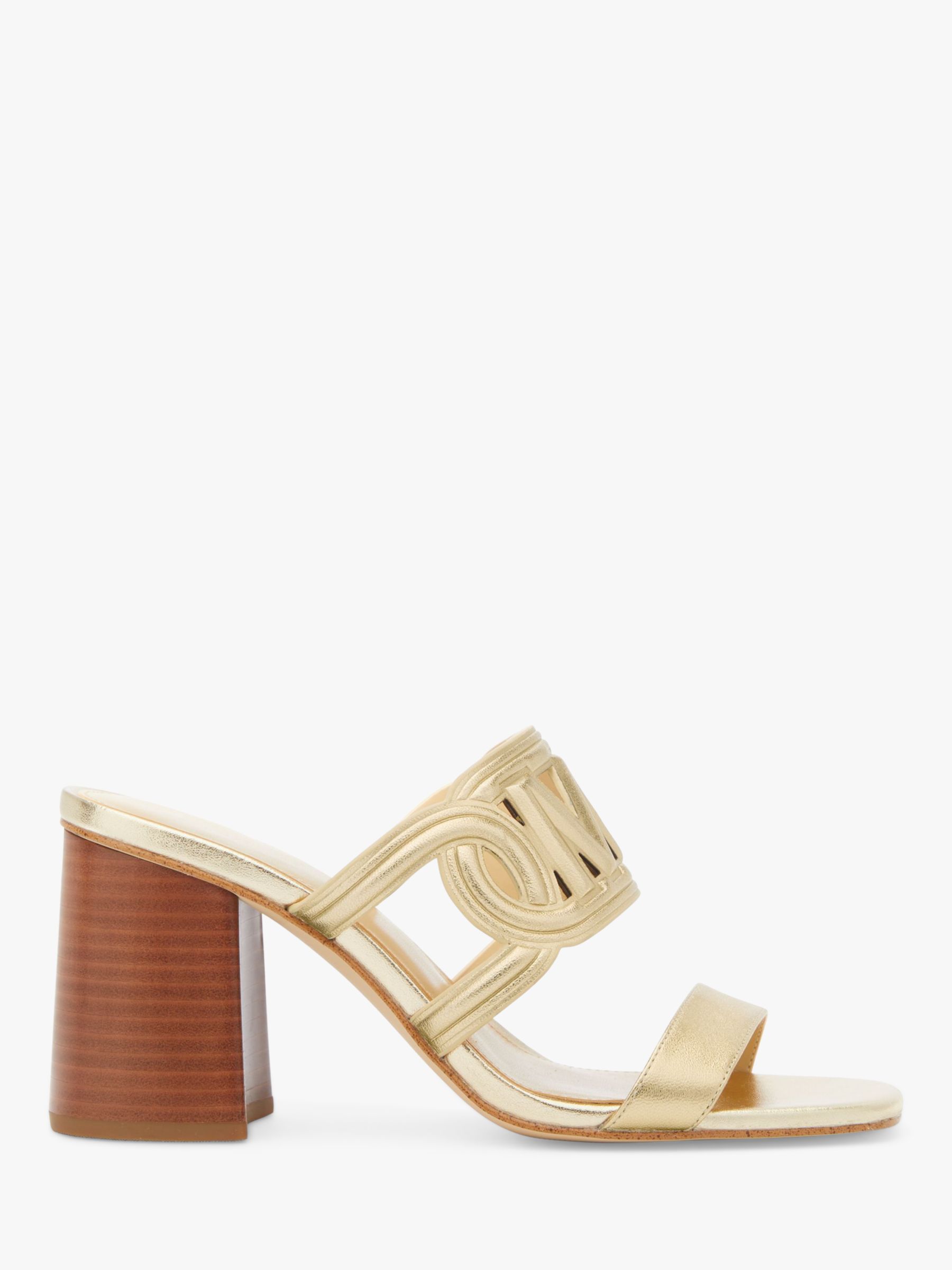 Buy MICHAEL Michael Kors Almda Leather Heeled Mule Sandals, Pale Gold Online at johnlewis.com