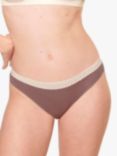 sloggi GO Ribbed Tai Briefs, Pack of 2, Brown/Cream