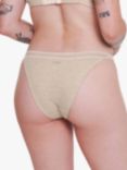 sloggi GO Ribbed Lace Tanga Briefs, Grey Combination