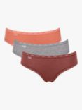 sloggi 24/7 Weekend Hipster Briefs, Pack of 3, Orange/Multi