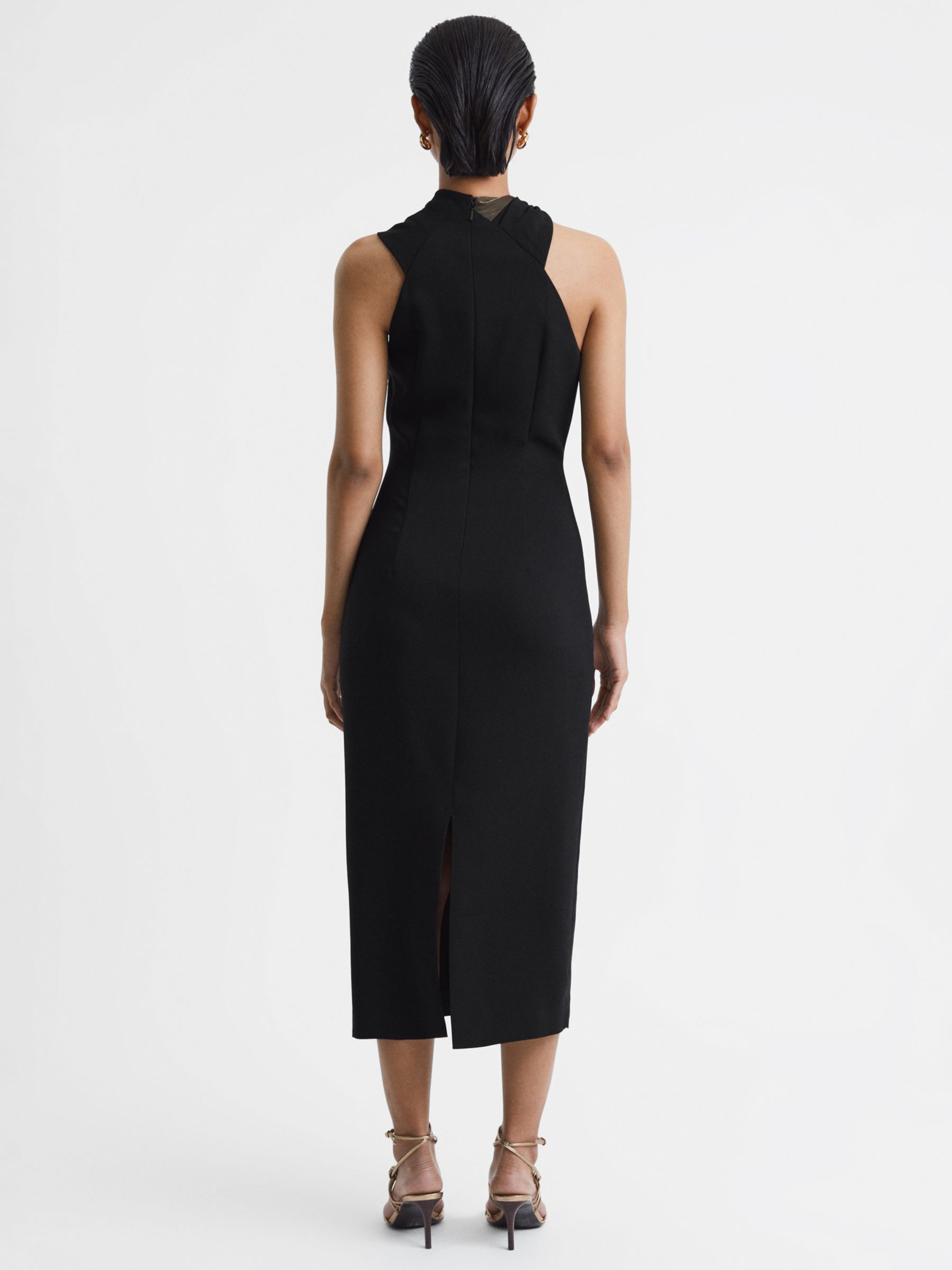 Buy Reiss Carla Metallic Stripe Bodycon Dress, Black/Bronze Online at johnlewis.com