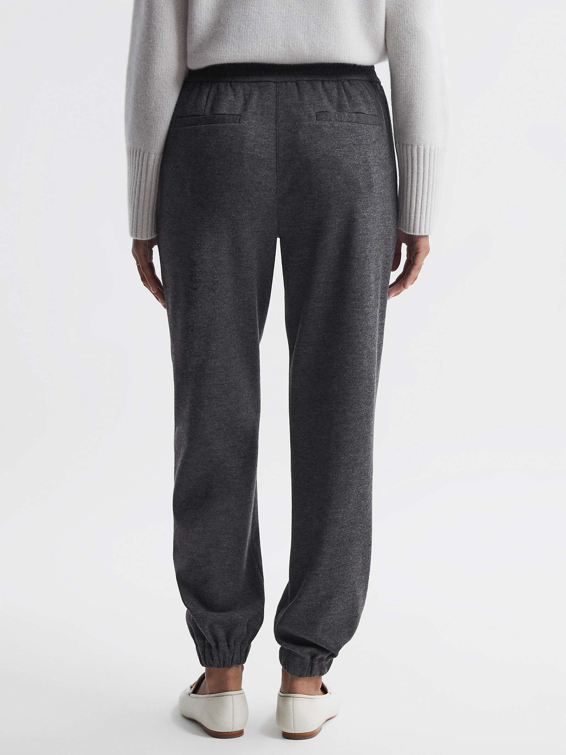 Buy Reiss Karina Wool Tapered Joggers, Charcoal Online at johnlewis.com