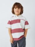 John Lewis Kids' Stripe Short Sleeve Polo Shirt, Yellow/Blue, Red/Multi